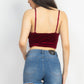 Sleeveless Corset Velvet Crop Top