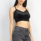 Sleeveless Corset Velvet Crop Top