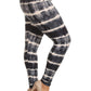 Plus Size Tie Dye Print, Full Length Leggings In A Fitted Style With A Banded High Waist