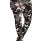 Plus Size Super Soft Peach Skin Fabric, Butterfly Graphic Printed Knit Legging With Elastic Waist Detail