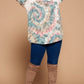 Plus Size Tie Dye French Terry Print Balloon Sleeve Top