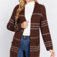 Dolman Slv Stripe Open Sweater Cardigan