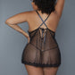 2 Pc Unlined Lace Cups Babydoll Sheer Mesh And Lace Front Panels Design