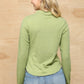 Solid And Cozy Soft Knit Mock Neck Top With Side Ruched Detail