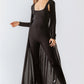 Black Sleeveless Cut-out Detail Slim Fit Jumpsuit & Open Front Long Sleeve Cardigan Set