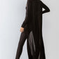 Black Sleeveless Cut-out Detail Slim Fit Jumpsuit & Open Front Long Sleeve Cardigan Set