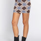 Argyle Jacquard Sweater Mini Skirt