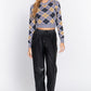 Argyle Jacquard Crop Sweater