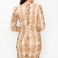 Shirring Animal Print Dress