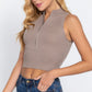 Sleeveless Rib Sweater Top W/zipper