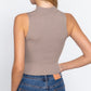 Sleeveless Rib Sweater Top W/zipper