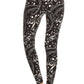 Yoga Style Banded Lined Music Note Print, Full Length Leggings In A Slim Fitting Style With A Banded High Waist