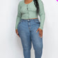 Plus Size Button Up Cropped Top