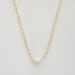 Pearl Bead Oval Link Necklace