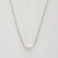 Pearl Bead Oval Link Necklace