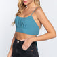 Back Ribbon Tie Cami Crop Top