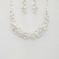 Leaf Pattern Pearl Crystal Necklace