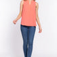 Sleeveless Henley Neck Woven Top