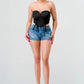 Luxe sweetheart ruffled drawstring lace bustier top