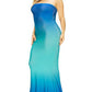 Plus hot summer gradient tube maxi dress