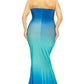 Plus hot summer gradient tube maxi dress