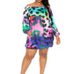 Electric leopard off shoulder bubble mini dress