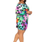 Electric leopard off shoulder bubble mini dress