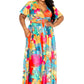 Tropical floral maxi skirt & top set