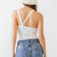 Ribbed V Strap Back Bodysuit