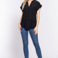 Dolman Slv Button Down Woven Top