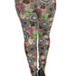 Plus Size Abstract Print, Full Length Leggings In A Slim Fitting Style With A Banded High Waist