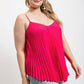 Pleated Tank Top With Adjustable Strap