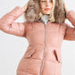 Long Sleeve Faux Fur Hood Padded Water Resistant Finish Jacket