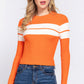 Long Slv Stripe Rib Sweater