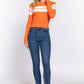 Long Slv Stripe Rib Sweater