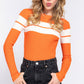 Long Slv Stripe Rib Sweater