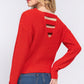 Dolman Slv Strappy Open Back Sweater