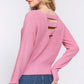 Dolman Slv Strappy Open Back Sweater