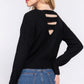 Dolman Slv Strappy Open Back Sweater