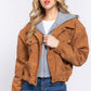 Long Slv Hoodie Corduroy Jacket