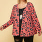 Plus Size Animal Printed Open Front Cropped Cardigan