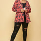 Plus Size Animal Printed Open Front Cropped Cardigan