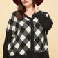 Plus Size Buffalo Plaid Knit Button Up Oversize Cardigan