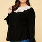 Plus Size Solid Long Sleeve Top