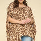 Animal Printed Rayon Span Poncho