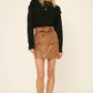 A Faux Leather Mini Skirt