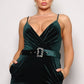 Samba Rhinestone Belt Velvet Jumpsuit