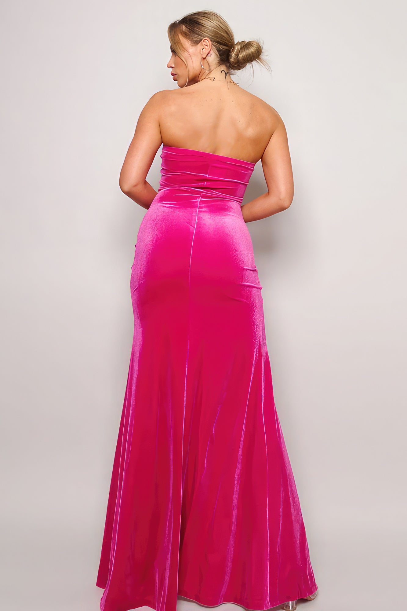 Strapless Sweetheart Maxi Velvet Dress