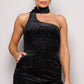 Scarf Top Glitter Velvet Jumpsuit