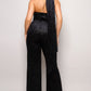 Scarf Top Glitter Velvet Jumpsuit